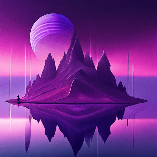 Surreal floating islands landscape